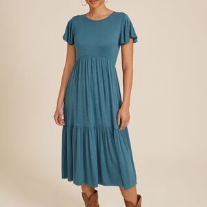 Elegant Teal Midi Dress